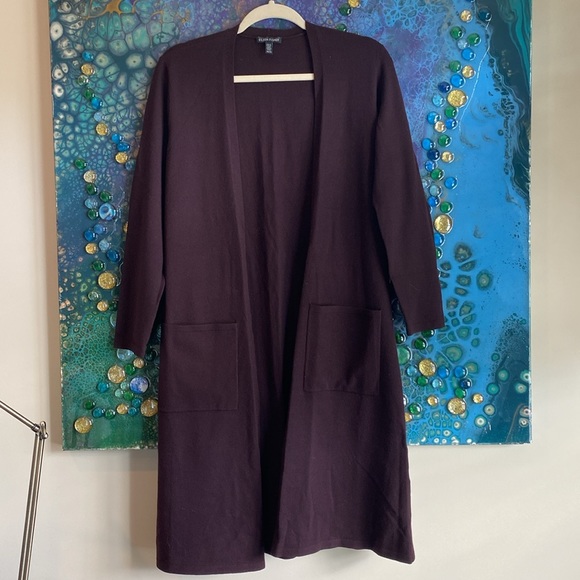 Cassis Wool Long Cardigan- Eileen Fisher - Picture 6 of 8
